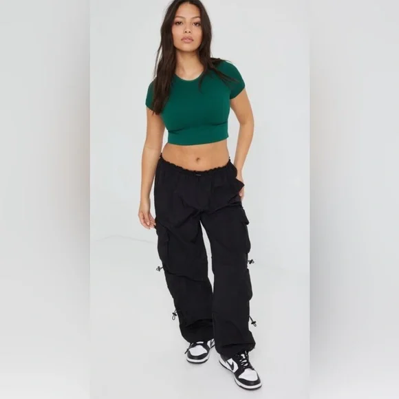 Like New The Chloe Nylon parachute pants by Garage size small in black, sold out - Picture 1 of 13